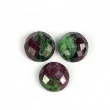 Ruby zoisite oval 12mm Round  rose cut flat back 7 ct Gemstone